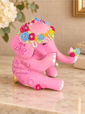 Hamilton Collection Beautiful Blessings Pink Elephant Figurine